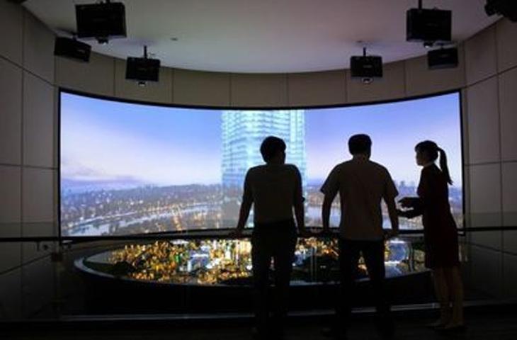 房地產(chǎn)弧幕數(shù)字沙盤(pán)